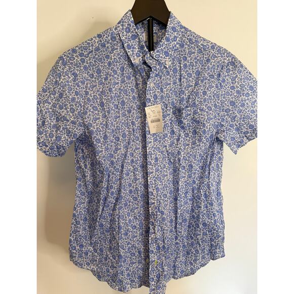 New With Tags Boys J. Crew Liberty Fabric Short Sleeve Button Down 14 - Picture 1 of 5